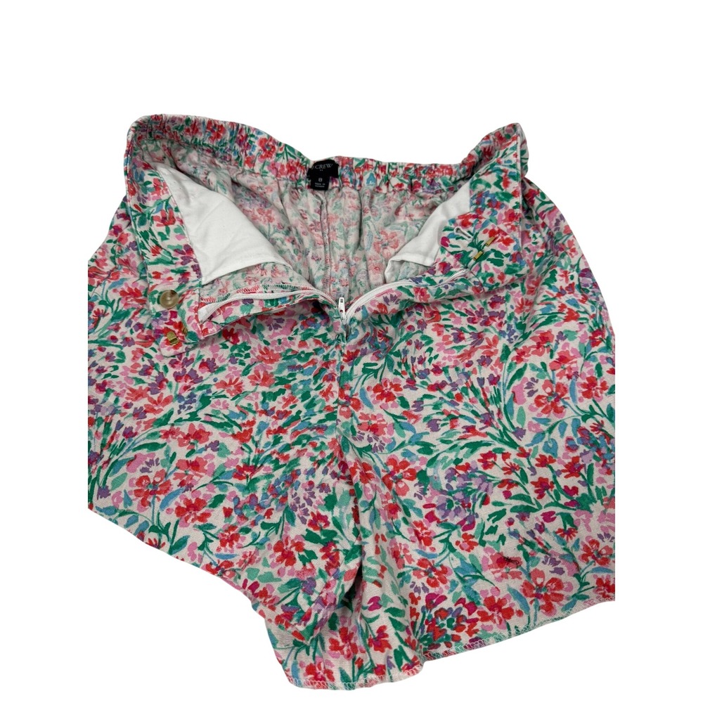 J.Crew Floral Linen Viscose Blend Shorts Size 8 Multi Color Re-Imagined CG689 - Picture 3 of 8